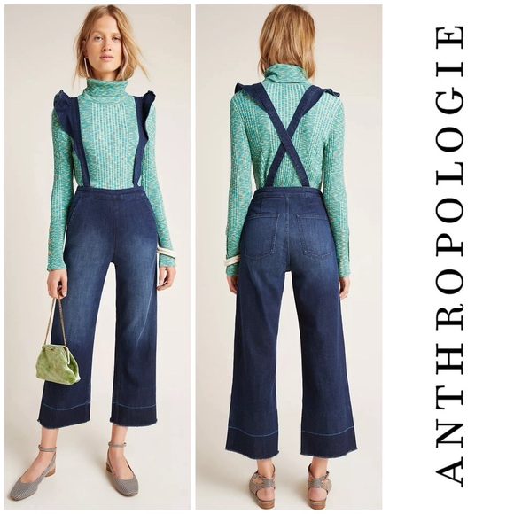 Anthropologie Denim - ANTHROPOLOGIE • DL1961 Hepburn Cropped Wide-Leg Denim Overalls in Hollis • 26